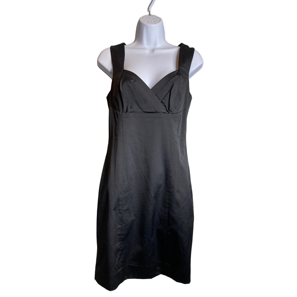 Banana Republic Womens Black Sheath Cocktail Dress Sz 4 LBD Date Night Stretchy‎